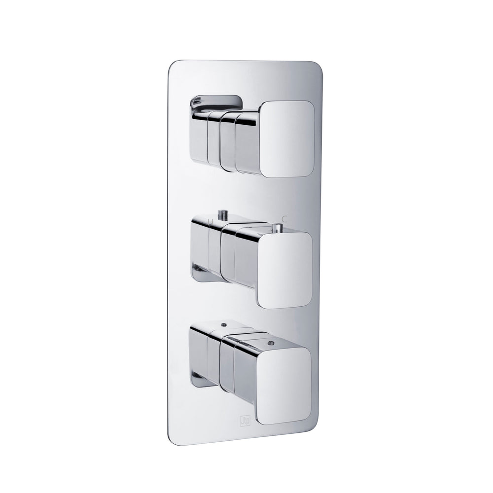 JTP HIX Thermostatic Concealed 2 Outlet Shower Valve, Vertical in Chrome