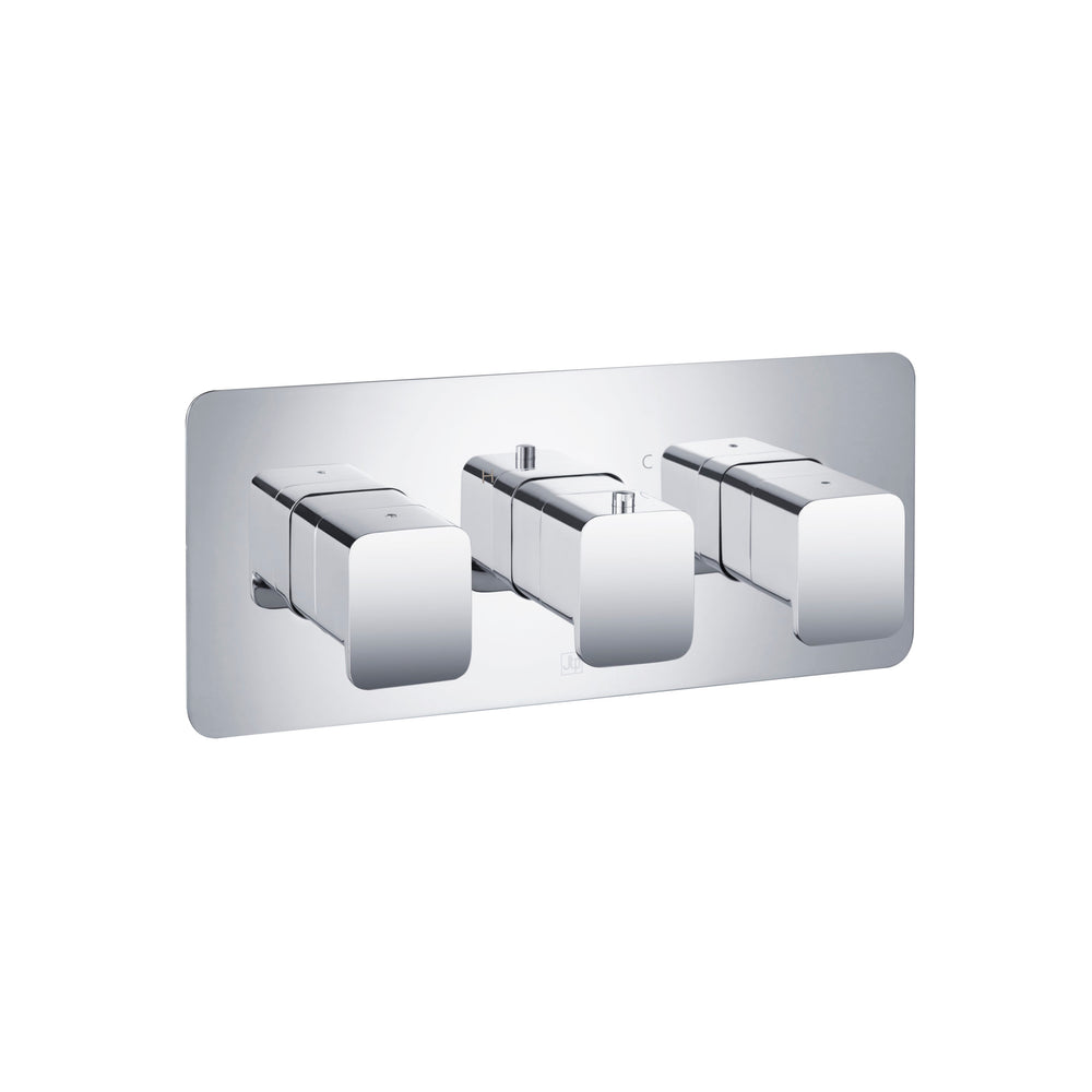 JTP HIX Thermostatic Concealed 3 Outlet Shower Valve, Horizontal in Chrome