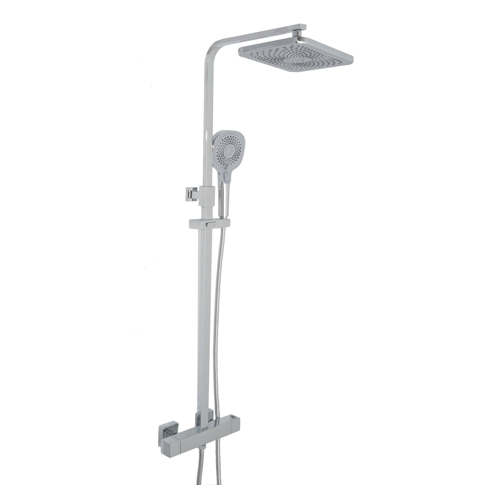 JTP HIX Thermostatic Bar Valve, 2 Outlet, with Adjustable Riser and Multifunction Handle in Chrome