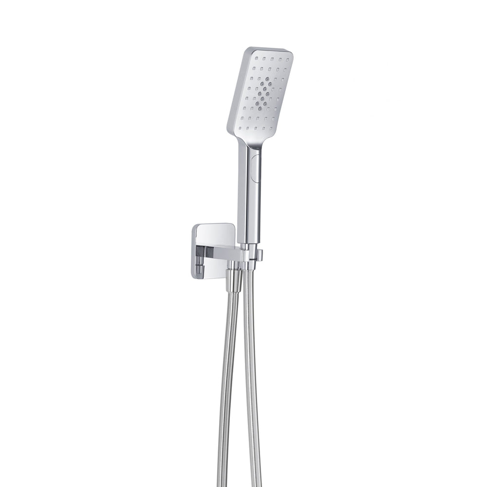 JTP HIX Square Water Outlet with Holder, Hose and Hand Shower in Chrome