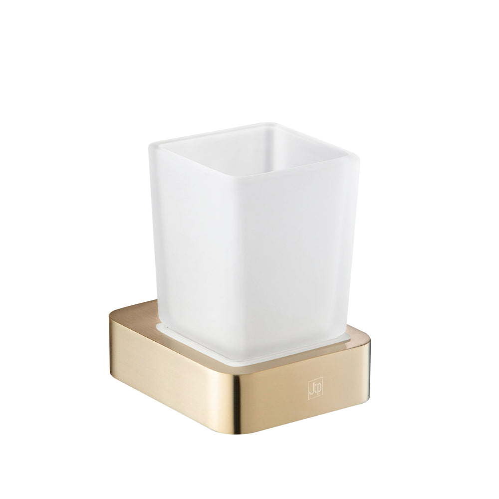 JTP HIX Wall Mounted Tumbler Holder in Brushed Brass