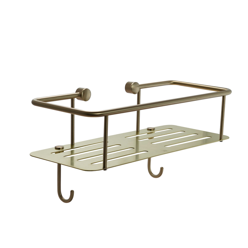 JTP Square Shower Basket in Brushed Brass