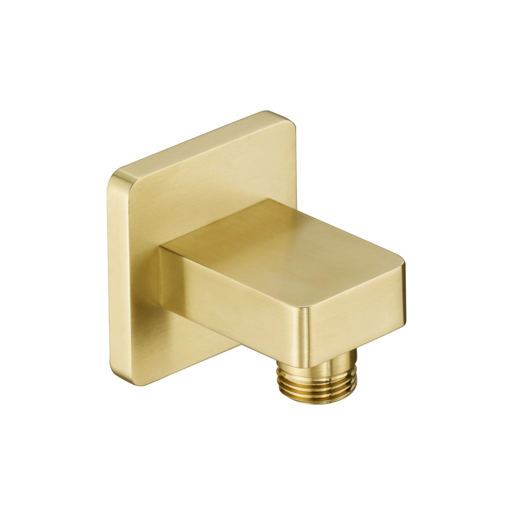 JTP HIX Square Wall Water Outlet in Brushed Brass
