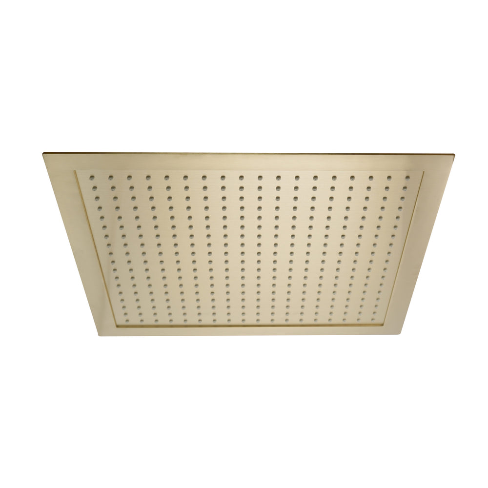 JTP HIX Ceiling Mounted Square Shower Head 400 x 400mm in Brushed Brass