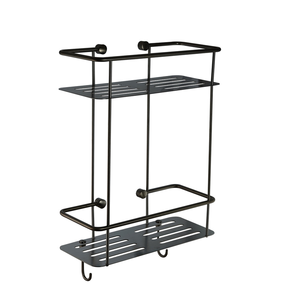JTP Square Twin Shower Basket in Brushed Black