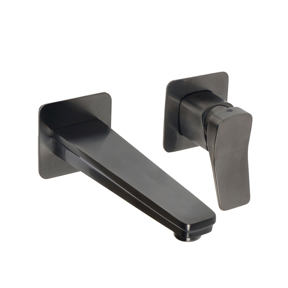 JTP HIX Single Lever Wall Mounted Basin Mixer in Brushed Black