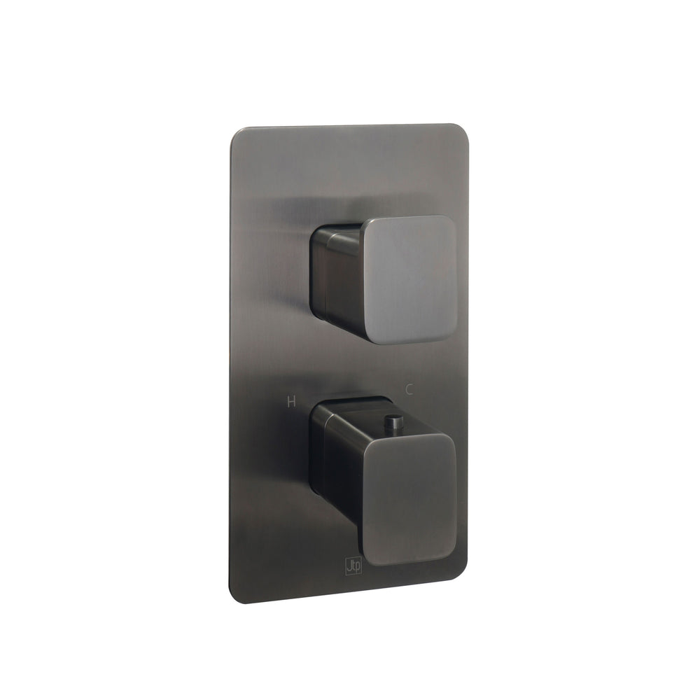JTP HIX Thermostatic Concealed 2 Outlet Shower Valve 671 in Brushed Black