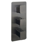 JTP HIX Thermostatic Concealed 3 Outlet Shower Valve, Vertical in Brushed Black