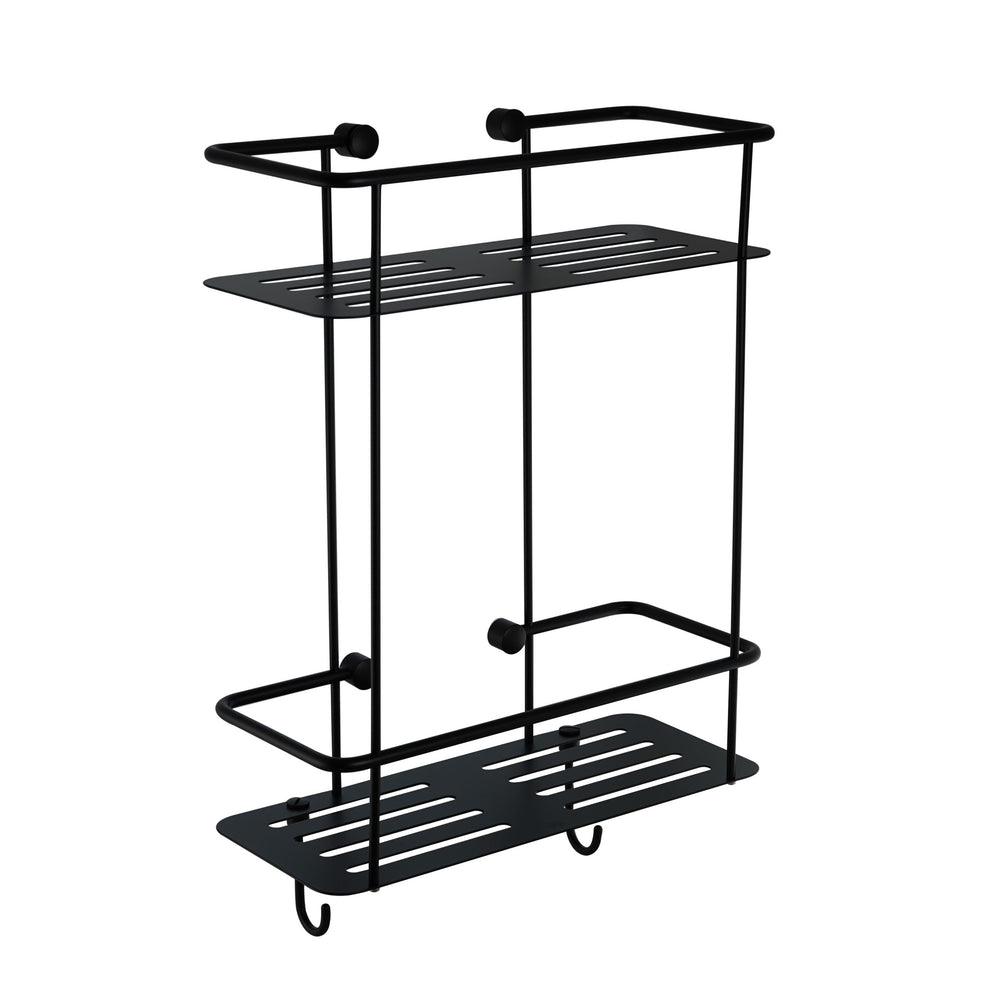 JTP Square Twin Shower Basket in Matt Black