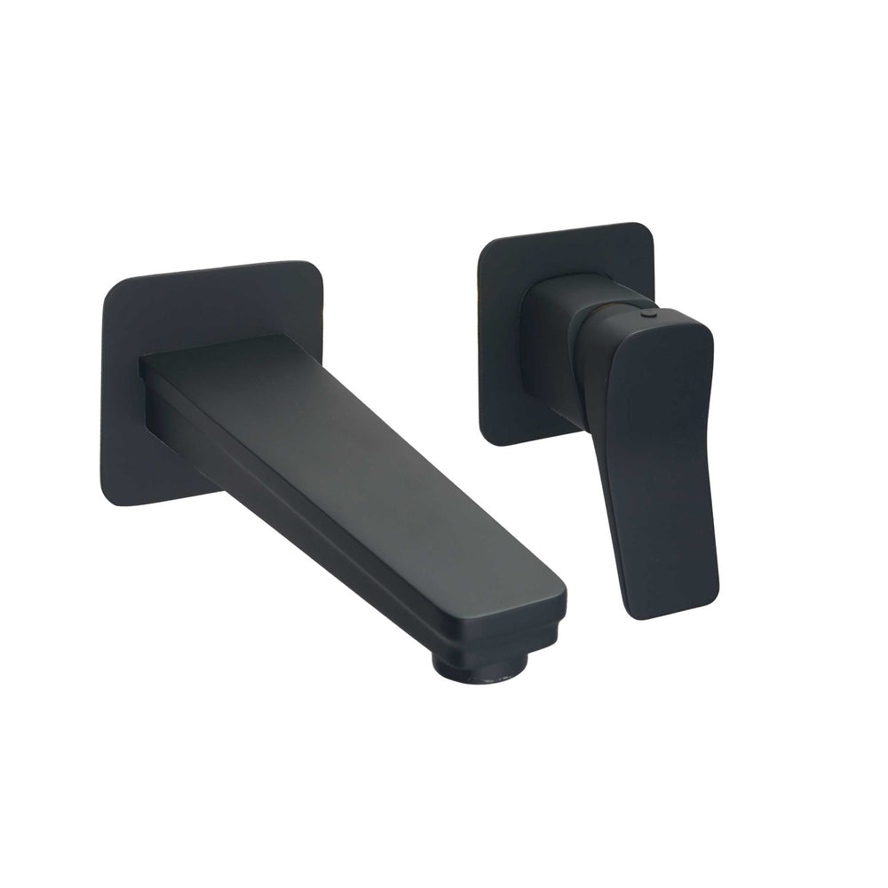 JTP HIX Single Lever Wall Mounted Basin Mixer in Matt Black