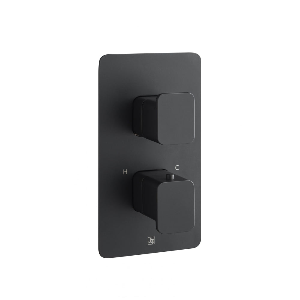 JTP HIX Thermostatic Concealed 1 Outlet Shower Valve in Matt Black