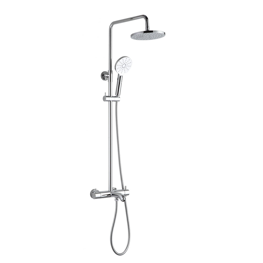 JTP VOS Thermostatic Bar Valve, 3 Outlet, with Adjustable Riser and Multifunction Handle in Chrome