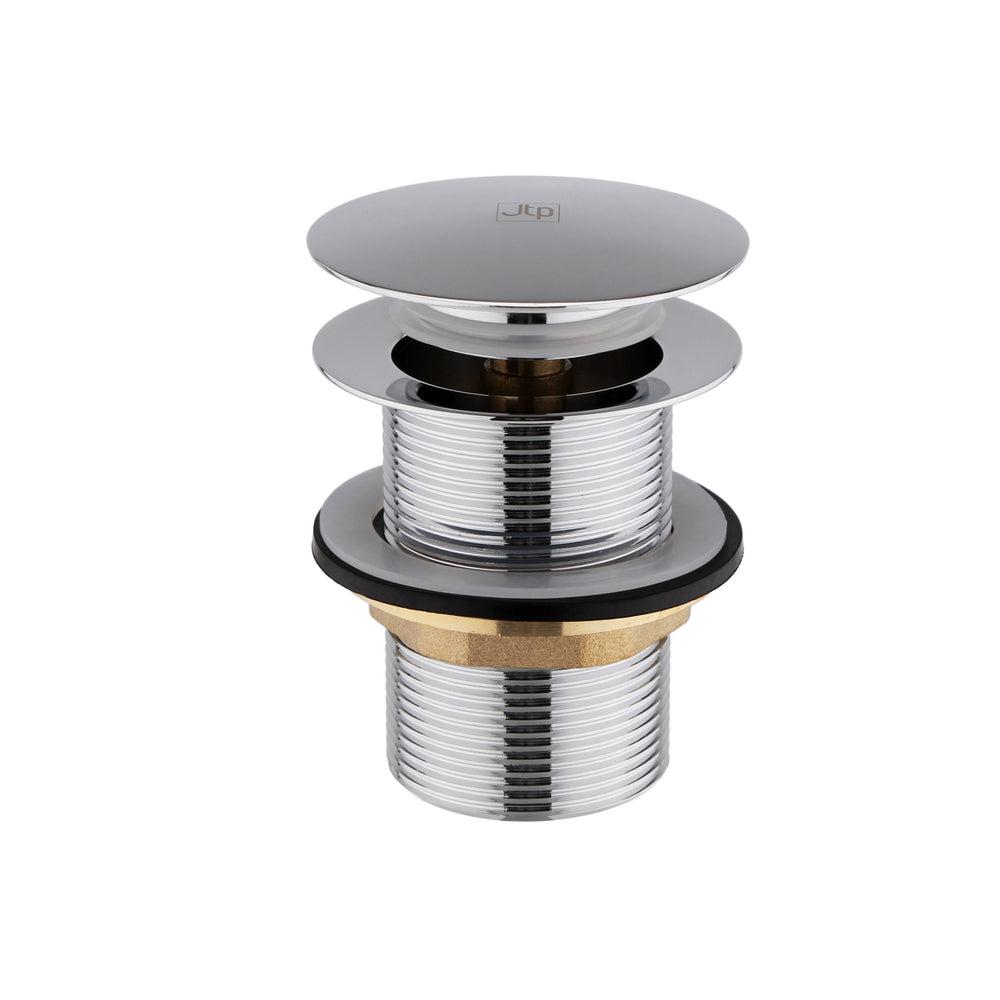 JTP Unslotted Click Clack Bath Waste for Freestanding Baths with No Overflow in Chrome
