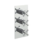 JTP Solex Thermostatic Concealed 3 Outlet Shower Valve, Vertical in Chrome