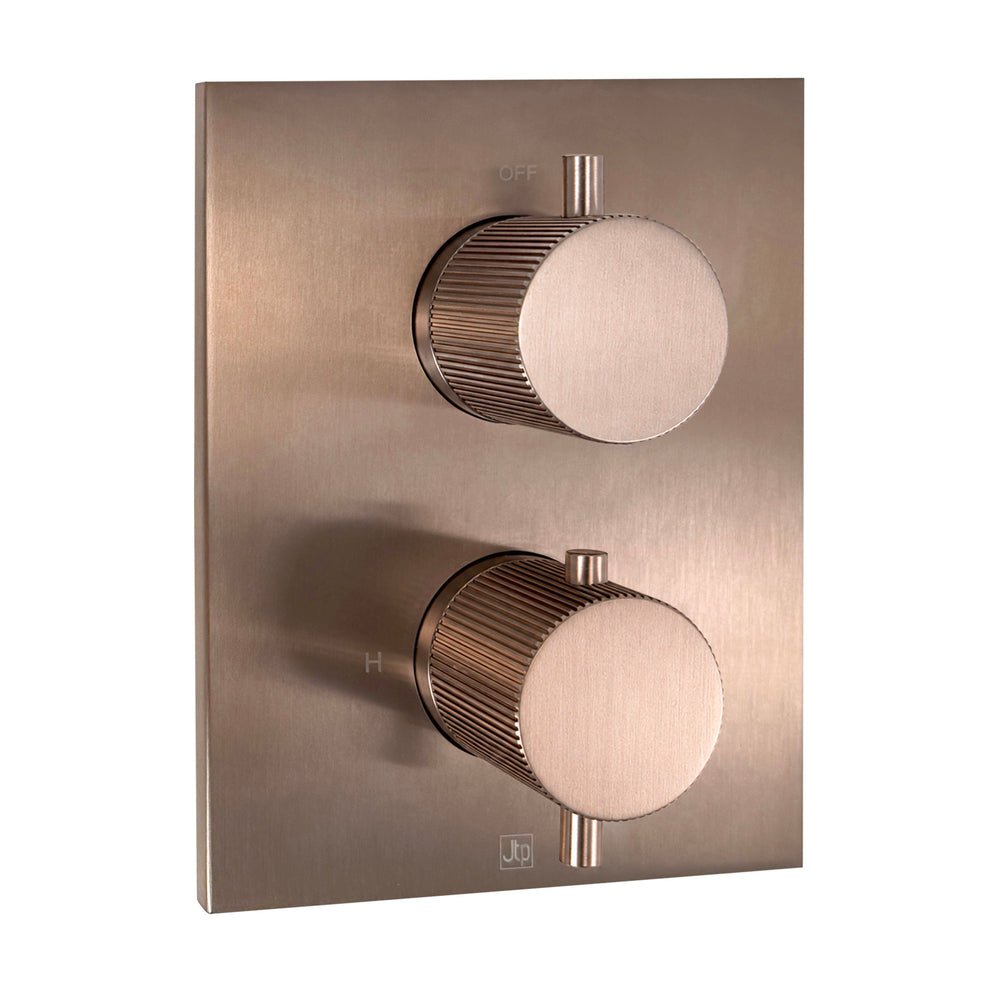 JTP EVO Single Outlet Thermostatic Trimset for Universal Box in Brushed Bronze