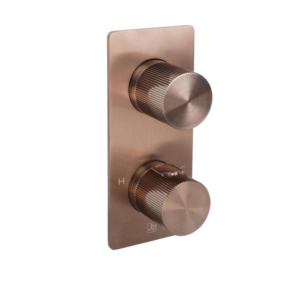 JTP EVO Thermostatic Concealed 2 Outlet Shower Valve 671 in Brushed Bronze