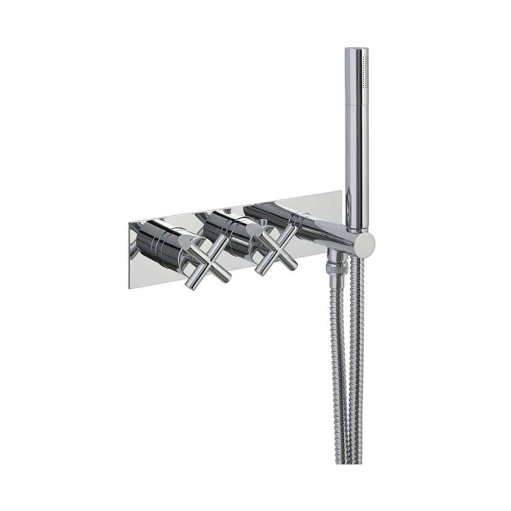 JTP Solex Thermostatic Concealed 2 Outlet Shower Valve with Attached Handset in Chrome