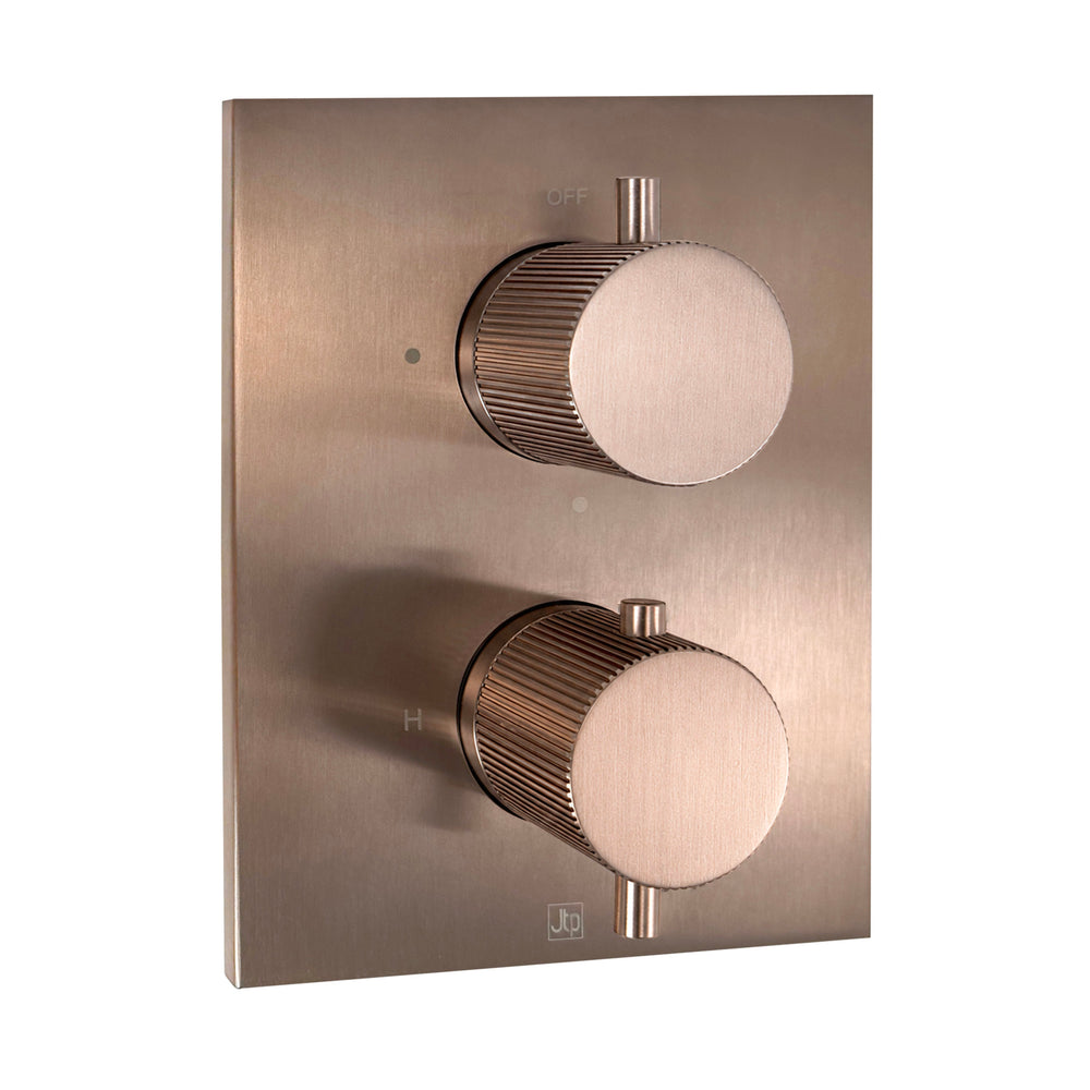 JTP EVO Triple Outlet Thermostatic Trimset for Universal Box in Brushed Bronze