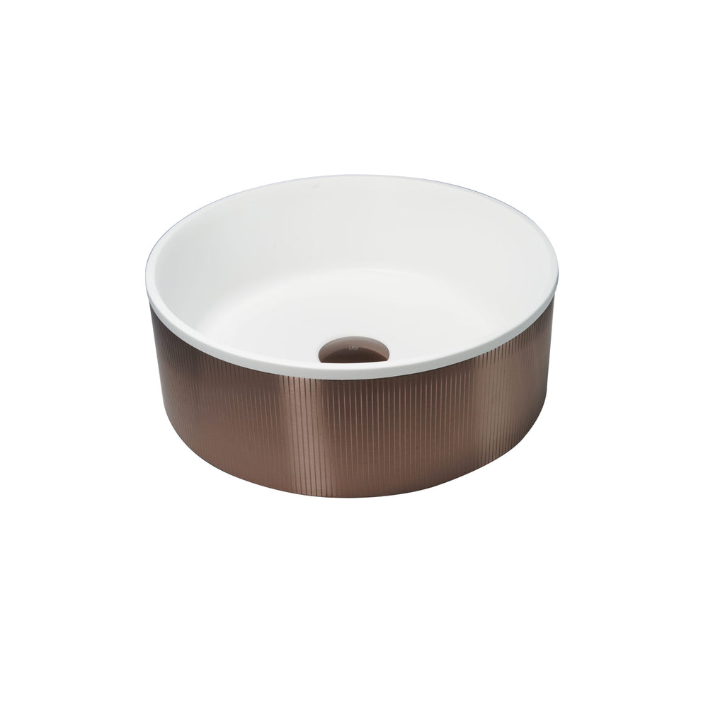 JTP EVO Round Countertop Basin with Click Clack Waste in Brushed Bronze
