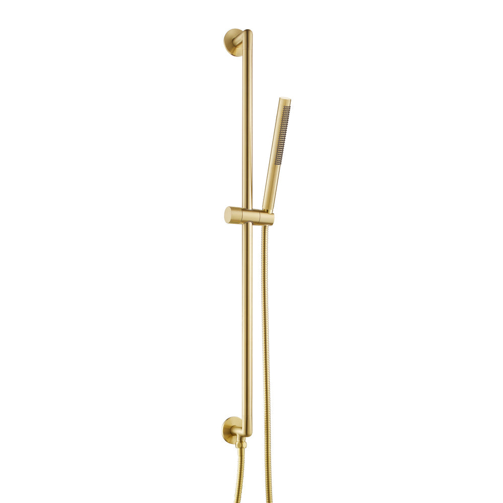 JTP EVO Slide Rail with Pencil Shower Handle and Hose in Brushed Brass
