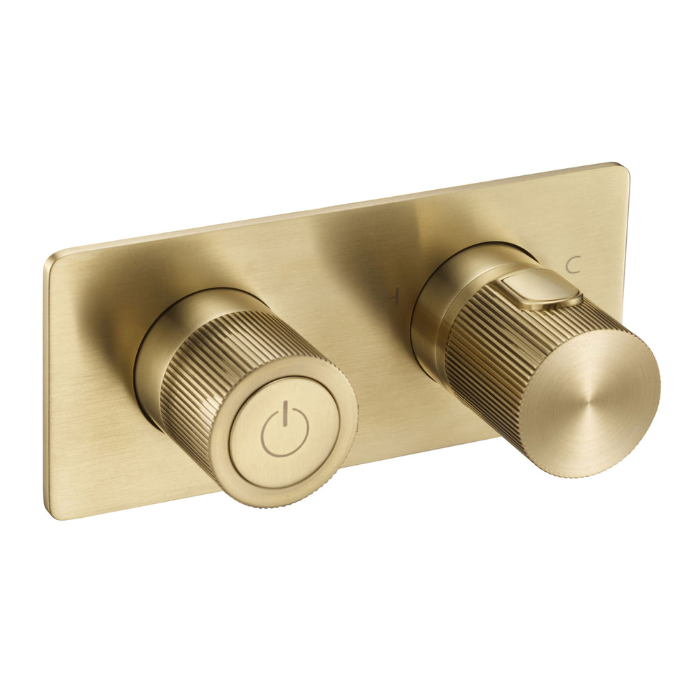 JTP EVO Thermostatic Concealed 3 Outlet Shower Valve 123 in Brushed Brass