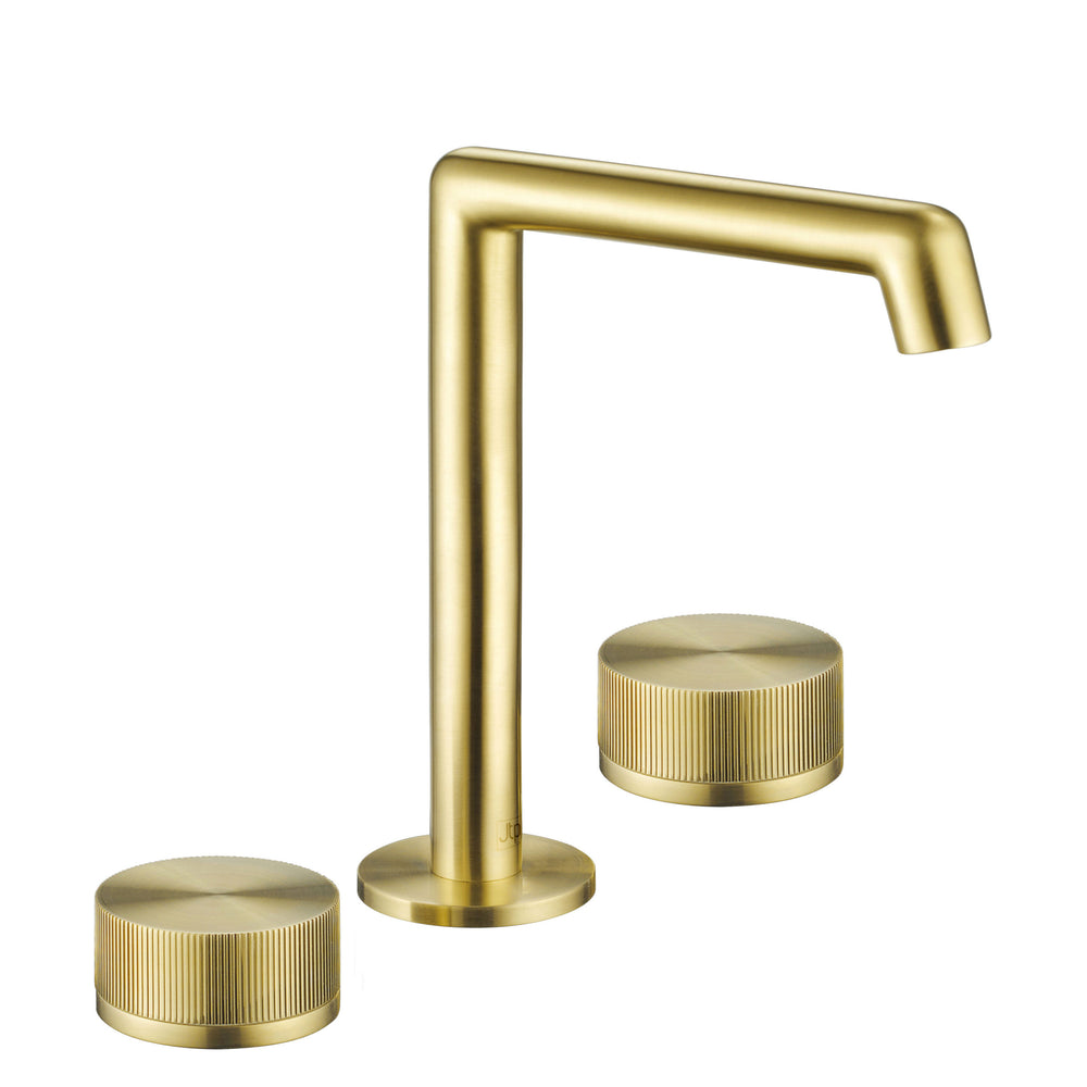 JTP EVO 3 Hole Deck Mounted Basin Mixer in Brushed Brass