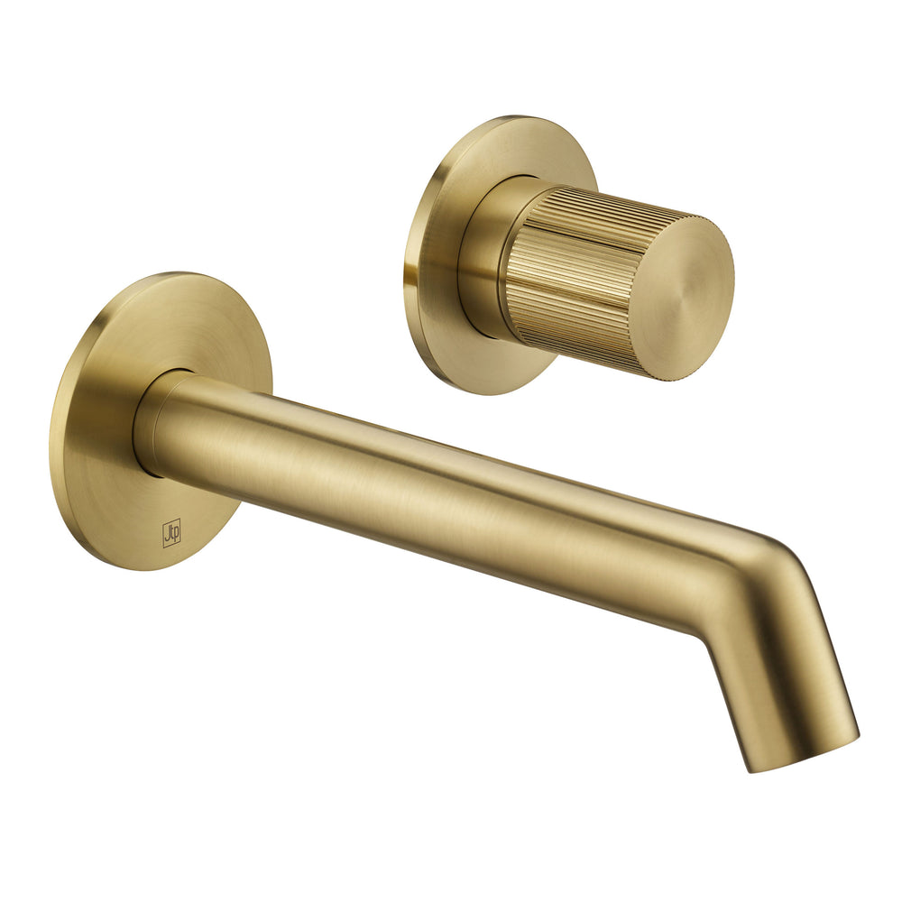 JTP EVO Wall Mounted Basin Mixer in Brushed Brass