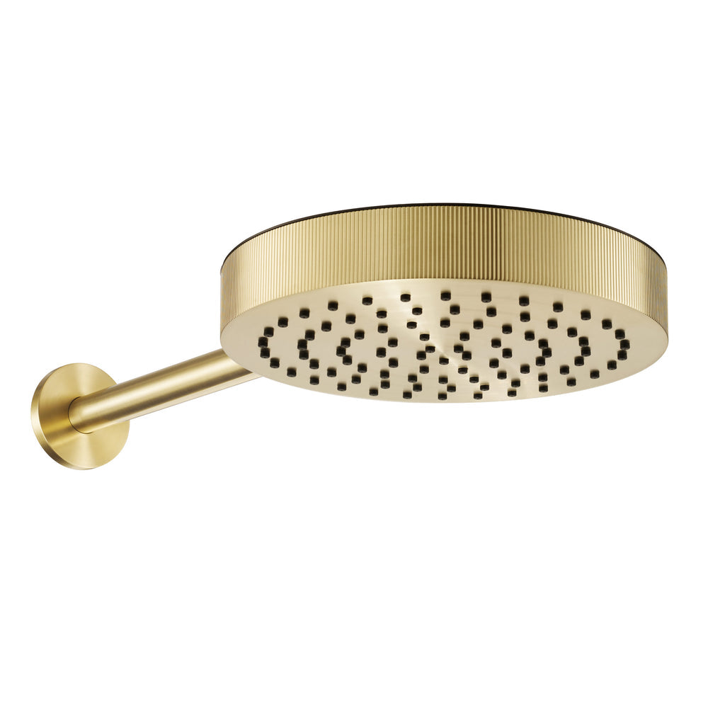 JTP EVO Shower Head and Arm 250mm in Brushed Brass