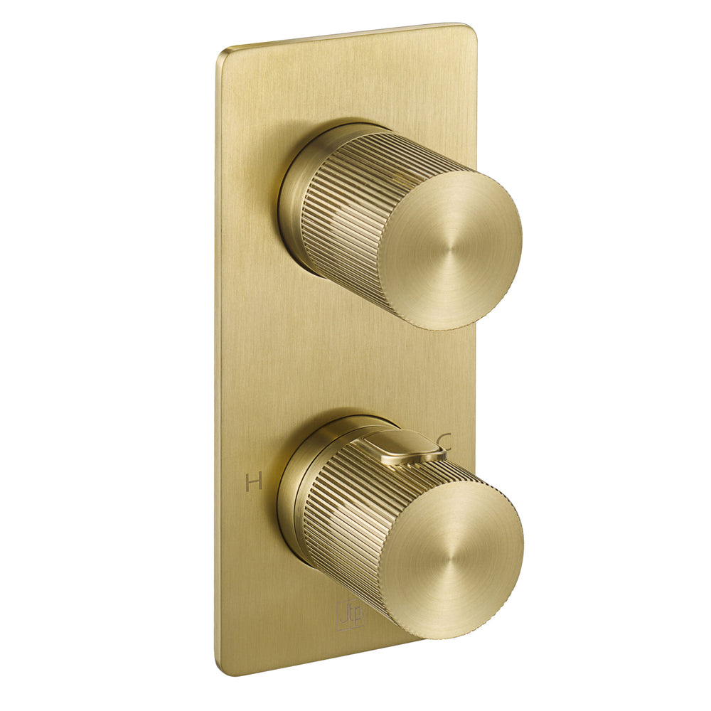 JTP EVO Thermostatic Concealed 2 Outlet Shower Valve 671 in Brushed Brass