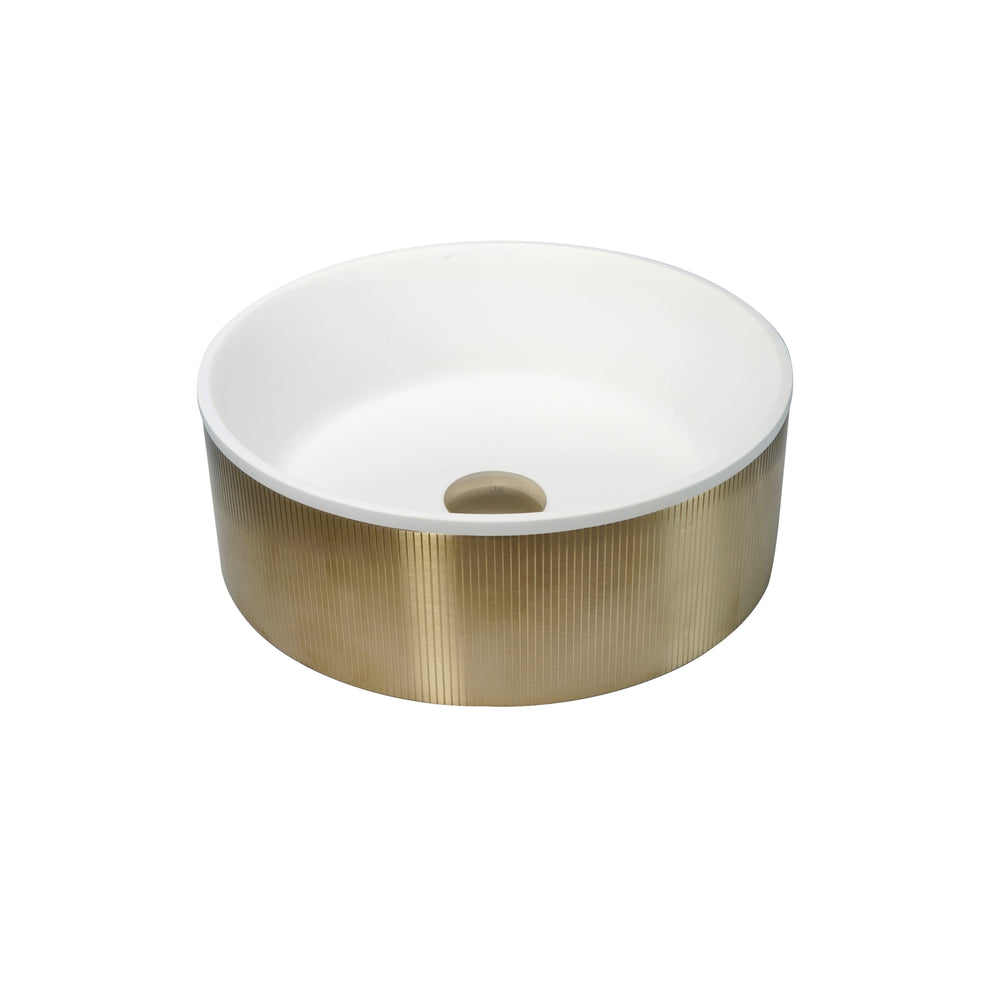 JTP EVO Round Countertop Basin with Click Clack Waste in Brushed Brass