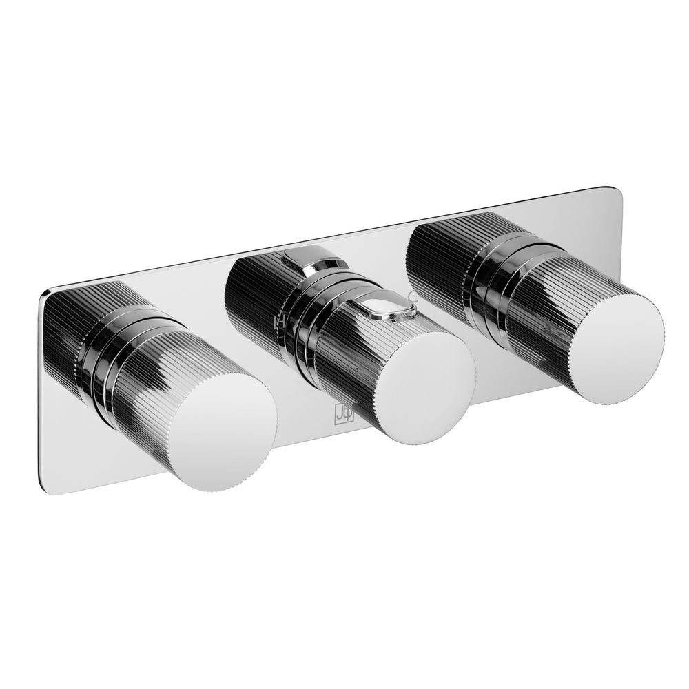 JTP EVO Thermostatic Concealed 2 Outlet Shower Valve, Horizontal in Chrome