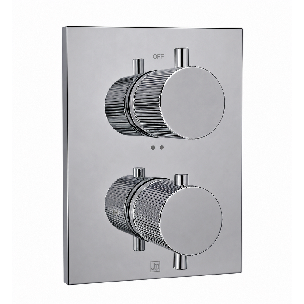 JTP EVO Double Outlet Thermostatic Trimset for Universal Box in Chrome