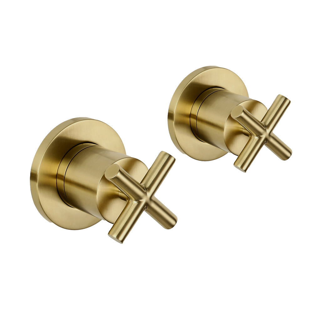 JTP Solex Concealed Stop Valves (Pair) in Brushed Brass