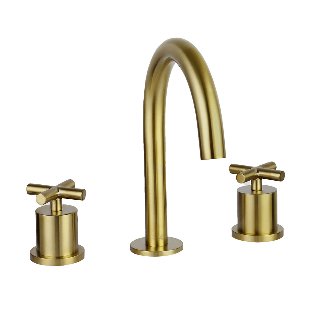 JTP Solex 3 Hole Deck Mounted Basin Mixer in Brushed Brass