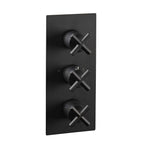 JTP Solex Thermostatic Concealed 3 Outlet Shower Valve, Vertical in Matt Black