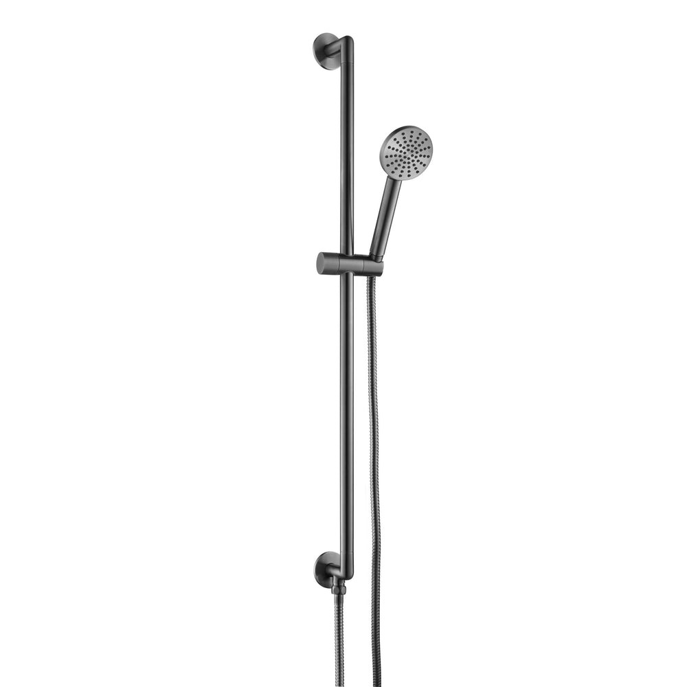 JTP EVO Slide Rail with Round Shower Handle and Hose in Brushed Black
