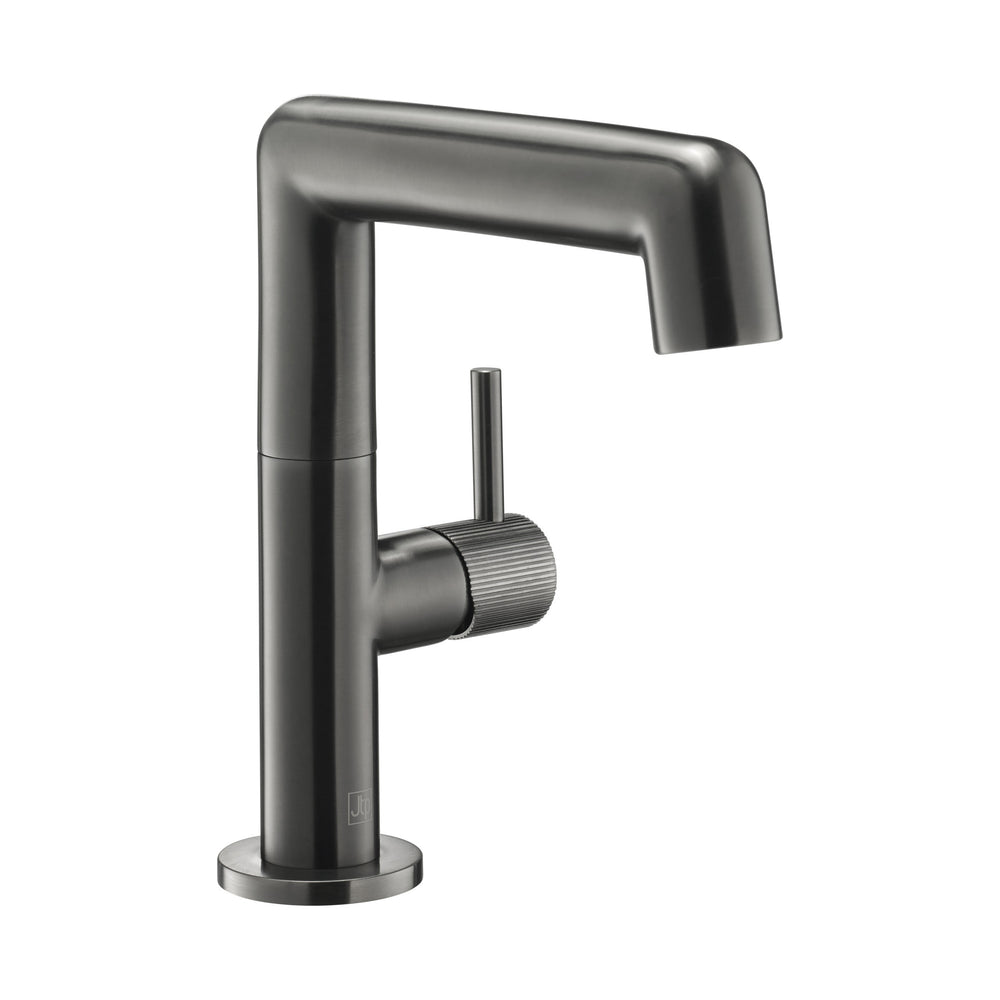 JTP EVO Side Lever Swivel Basin Mixer in Brushed Black