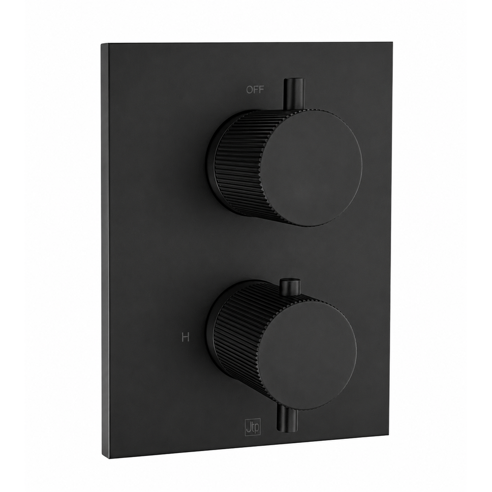 JTP EVO Single Outlet Thermostatic Trimset for Universal Box in Matt Black