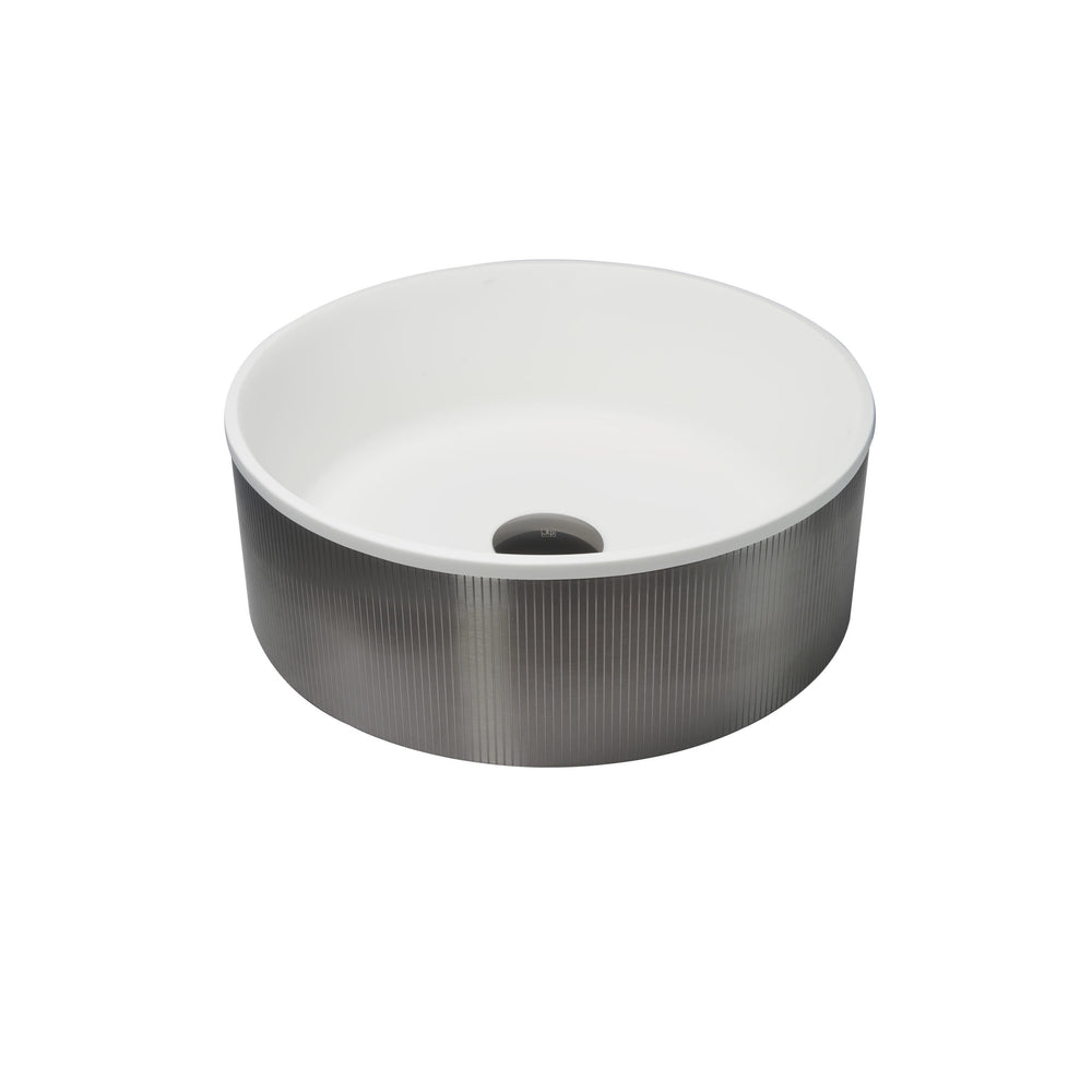 JTP EVO Round Countertop Basin with Click Clack Waste in Brushed Black