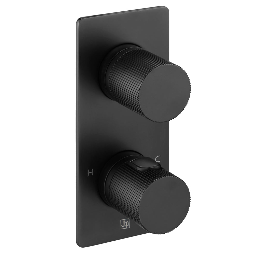JTP EVO Thermostatic Concealed 2 Outlet Shower Valve 671 in Matt Black