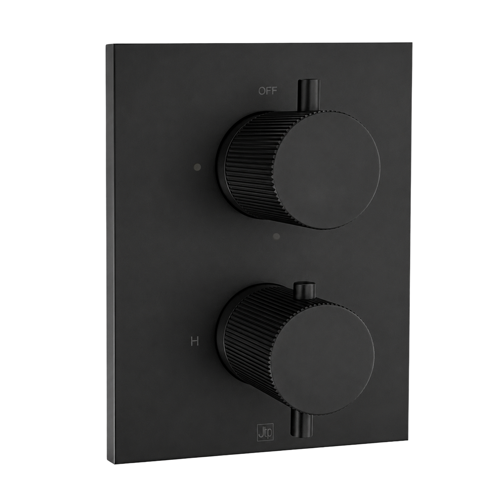 JTP EVO Triple Outlet Thermostatic Trimset for Universal Box in Matt Black