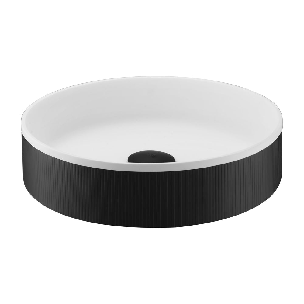 JTP EVO Round Countertop Basin with Click Clack Waste in Matt Black
