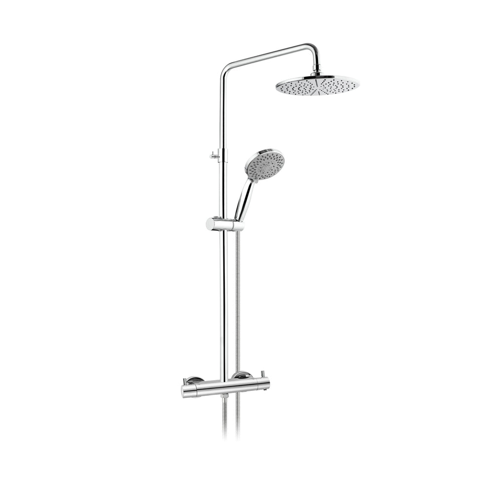 JTP VOS Thermostatic Bar Valve, 2 Outlet, with Adjustable Riser and Multifunction Handle in Chrome