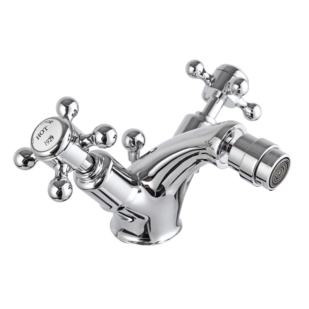 JTP Grosvenor Cross Bidet Mixer with Pop Up Waste in Chrome