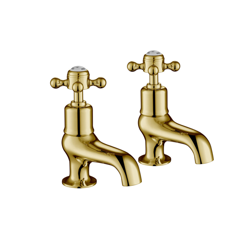 JTP Grosvenor Cross Cloakroom Basin Taps in Polished Gold