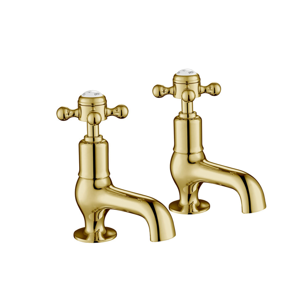 JTP Grosvenor Cross Cloakroom Basin Taps in Polished Gold