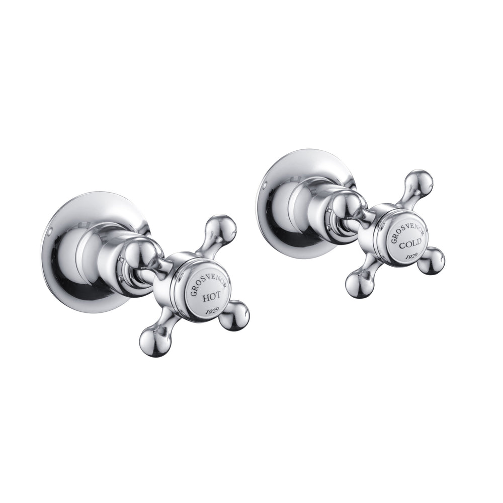 JTP Grosvenor Cross Wall Valves 1/2" in Chrome