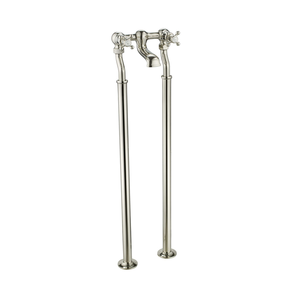 JTP Grosvenor Cross Freestanding Bath Filler in Polished Nickel