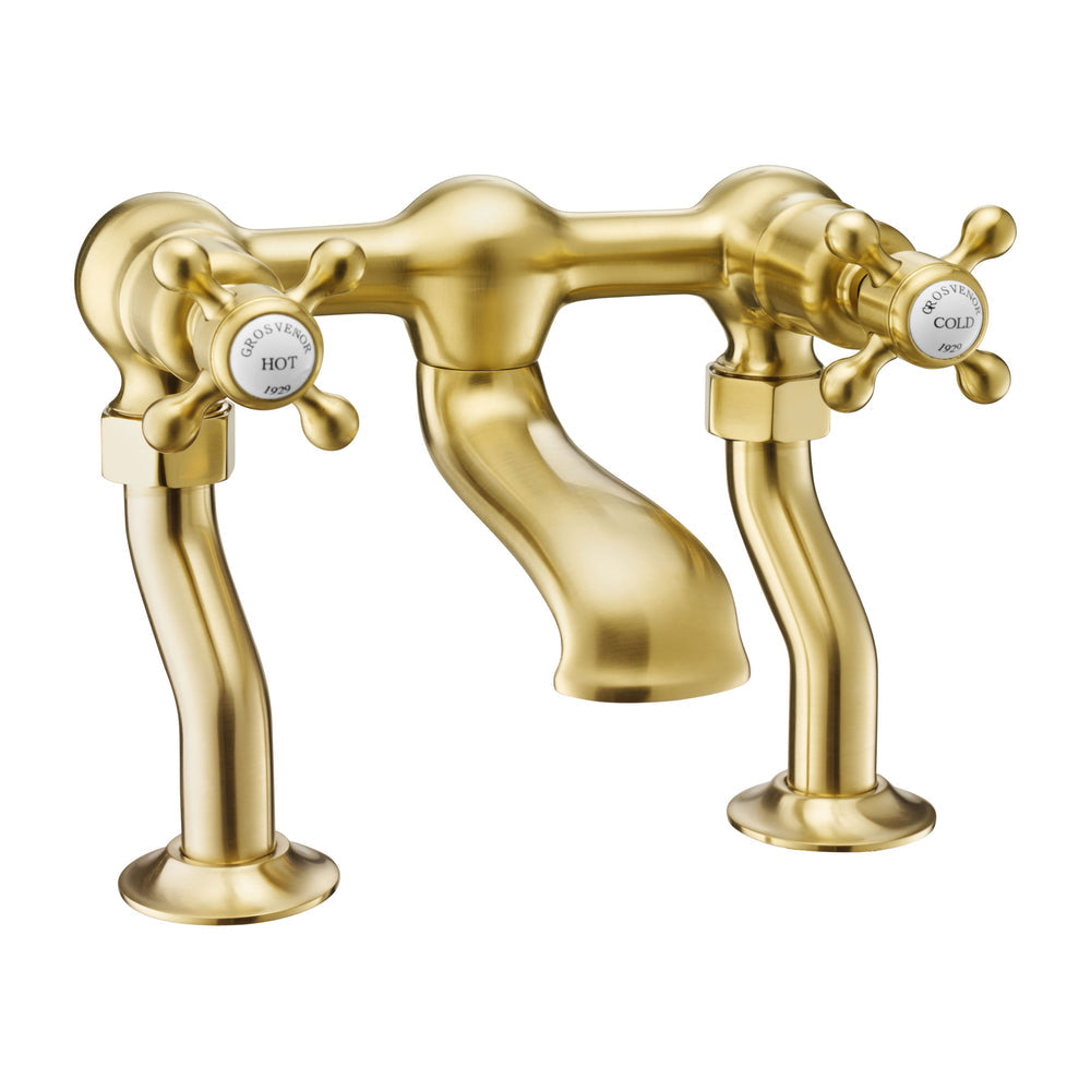 JTP Grosvenor Cross Bath Filler in Brushed Brass