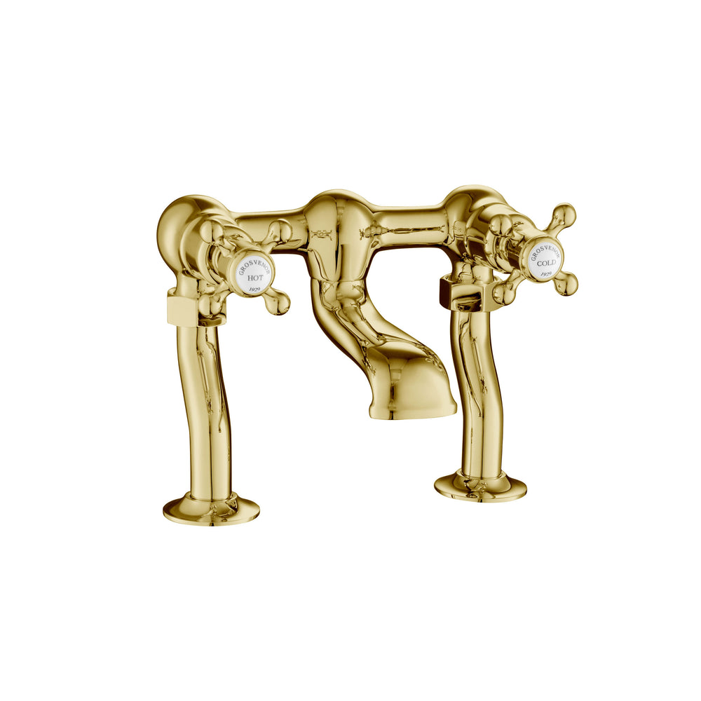 JTP Grosvenor Cross Bath Filler in Polished Gold